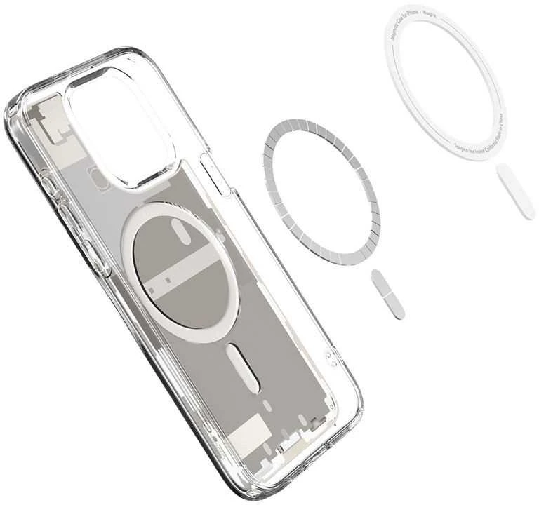 Spigen Ultra Hybrid Zero One (MagFit) dėklas skirtas Apple iPhone 15 Pro, spalva - Zero One Natural Titanium