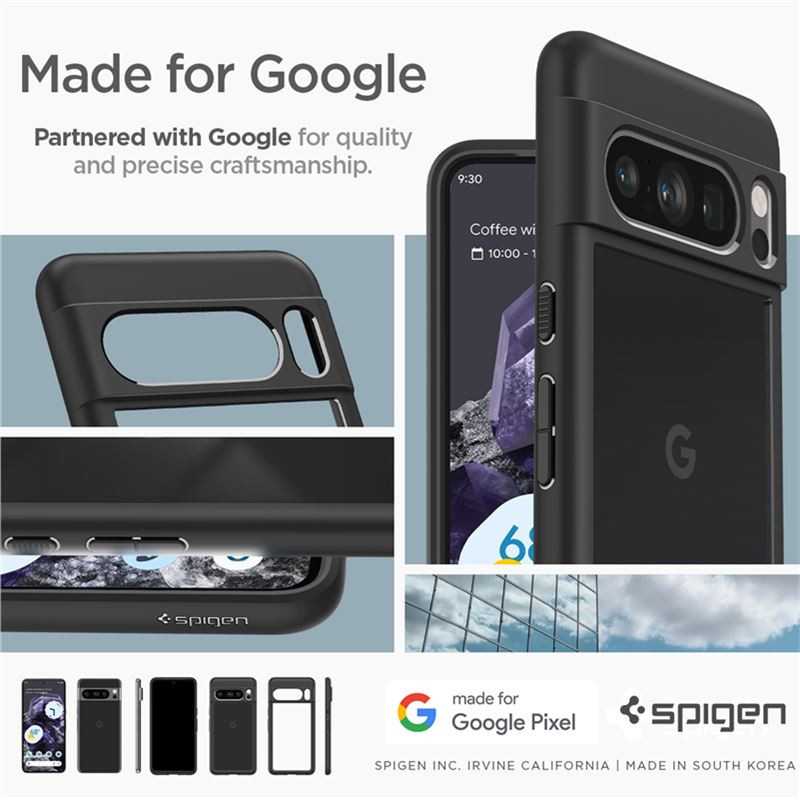 Spigen Ultra Hybrid dėklas skirtas Google Pixel 8 Pro, spalva - Matte Black
