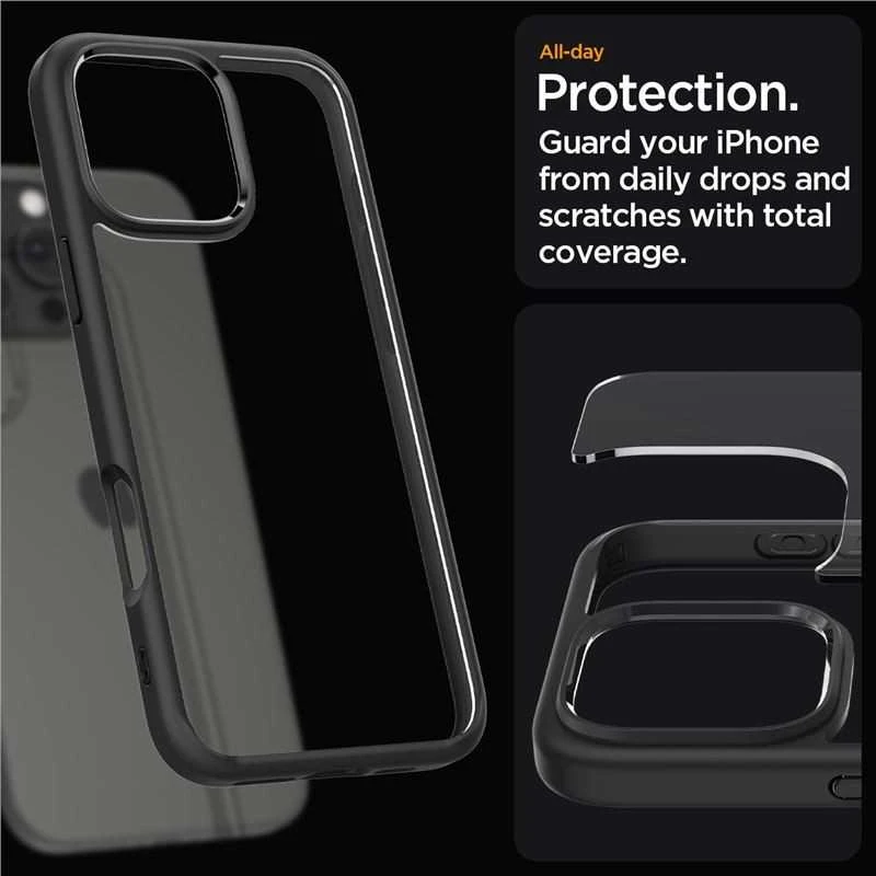 Spigen Ultra Hybrid Apple iPhone 16 Pro Max – dėklas telefonui juodos matinės spalvos
