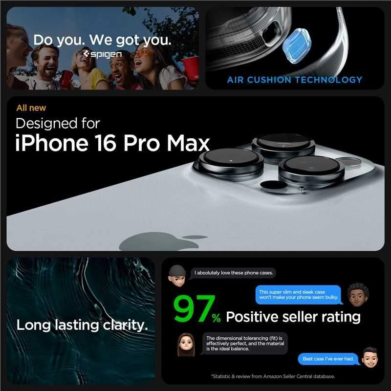 Spigen Ultra Hybrid Apple iPhone 16 Pro Max – dėklas telefonui juodos matinės spalvos
