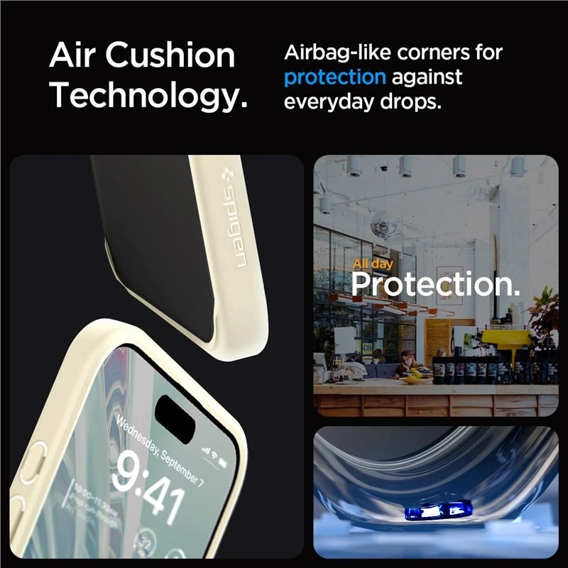 Dėklas Spigen Ultra Hybrid for iPhone 15 Pro Mute rusvai gelsvas