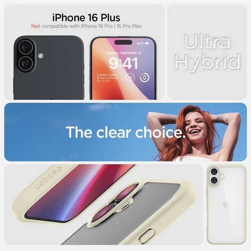Dėklas Spigen Ultra Hybrid, mute beige - iPhone 16 Plus