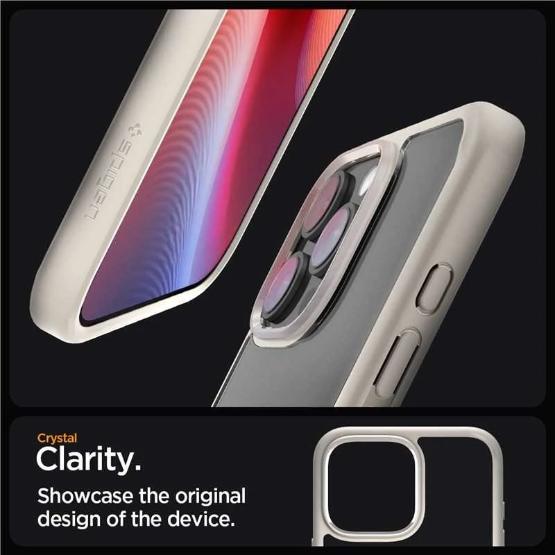 Dėklas „Spigen Ultra Hybrid“, natūralus titanas – „Apple iPhone 16 Pro“