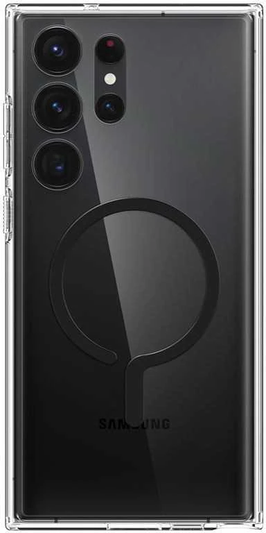 Spigen Ultra Hybrid Metal Ring (MagFit) dėklas skirtas Samsung Galaxy S23 Ultra, spalva - Juoda