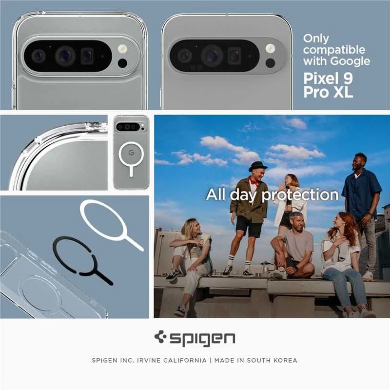 Spigen Ultra Hybrid OneTap Ring MagSafe – dėklas skirtas Google Pixel 9 Pro XL Baltas