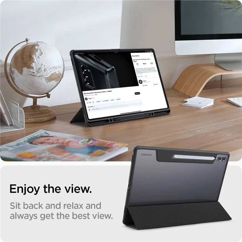 Spigen Ultra Hybrid Pro, juodas - Samsung Galaxy Tab S10/S9/S8 Ultra