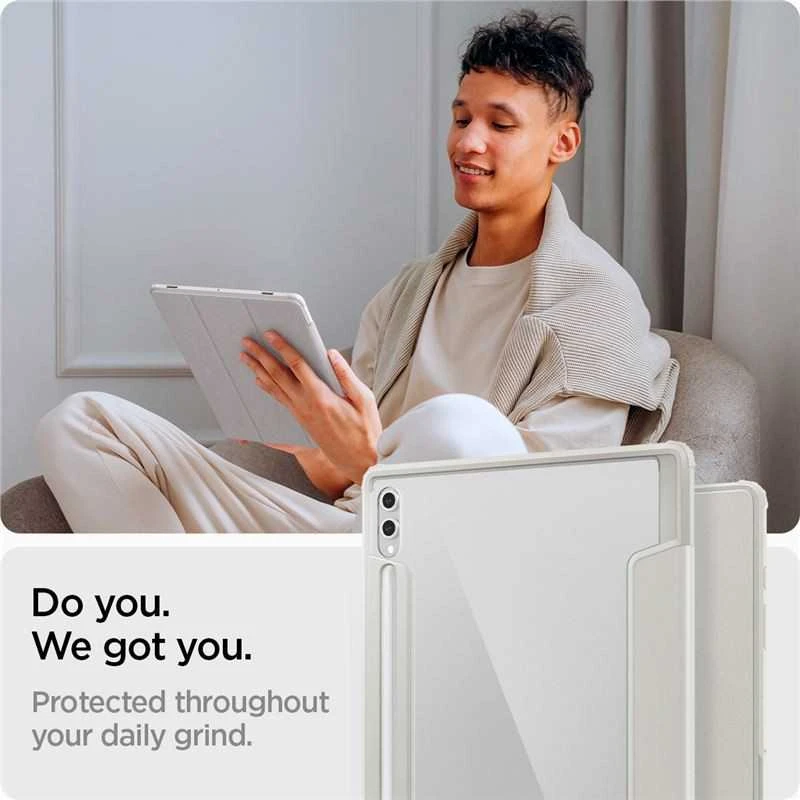 „Spigen Ultra Hybrid Pro“, pilkas – „Samsung Galaxy Tab S10/S9/S8 Ultra“
