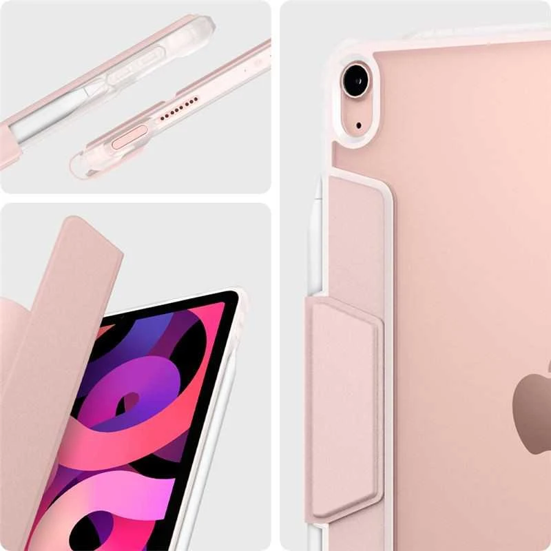 „Spigen Ultra Hybrid Pro“ dėklas, skirtas „Apple iPad Air 11 M3 2025 / M2 2024 / Apple iPad Air 10.9 5-4 kartos 2022-2020“, rožinio aukso spalvos