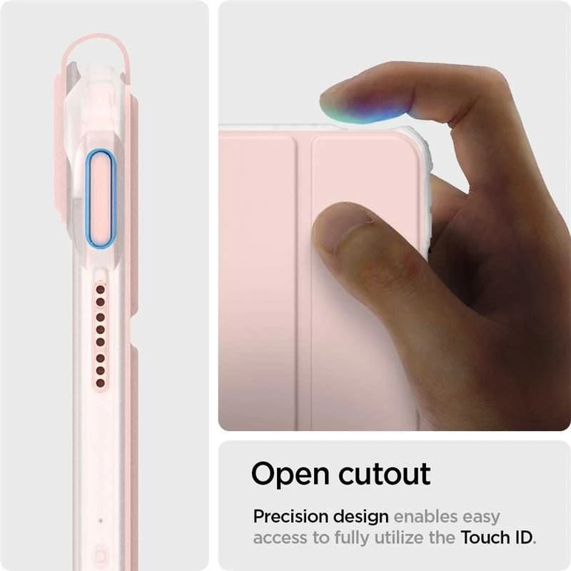 „Spigen Ultra Hybrid Pro“ dėklas, skirtas „Apple iPad Air 11 M3 2025 / M2 2024 / Apple iPad Air 10.9 5-4 kartos 2022-2020“, rožinio aukso spalvos