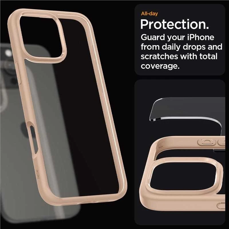 Dėklas Spigen Ultra Hybrid, rožinio titano spalvos - iPhone 16 Pro Max