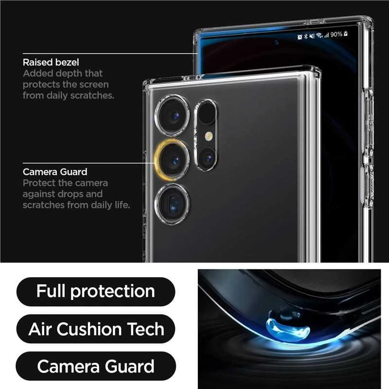 Spigen Ultra Hybrid S – dėklas skirtas Samsung Galaxy S24 Ultra Transparent