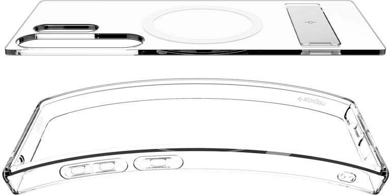 Dėklas Spigen Ultra Hybrid S MagSafe, skaidrus baltas - Samsung Galaxy S25 Ultra