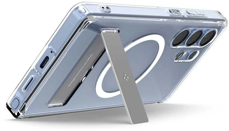 Dėklas Spigen Ultra Hybrid S MagSafe, skaidrus baltas - Samsung Galaxy S25 Ultra