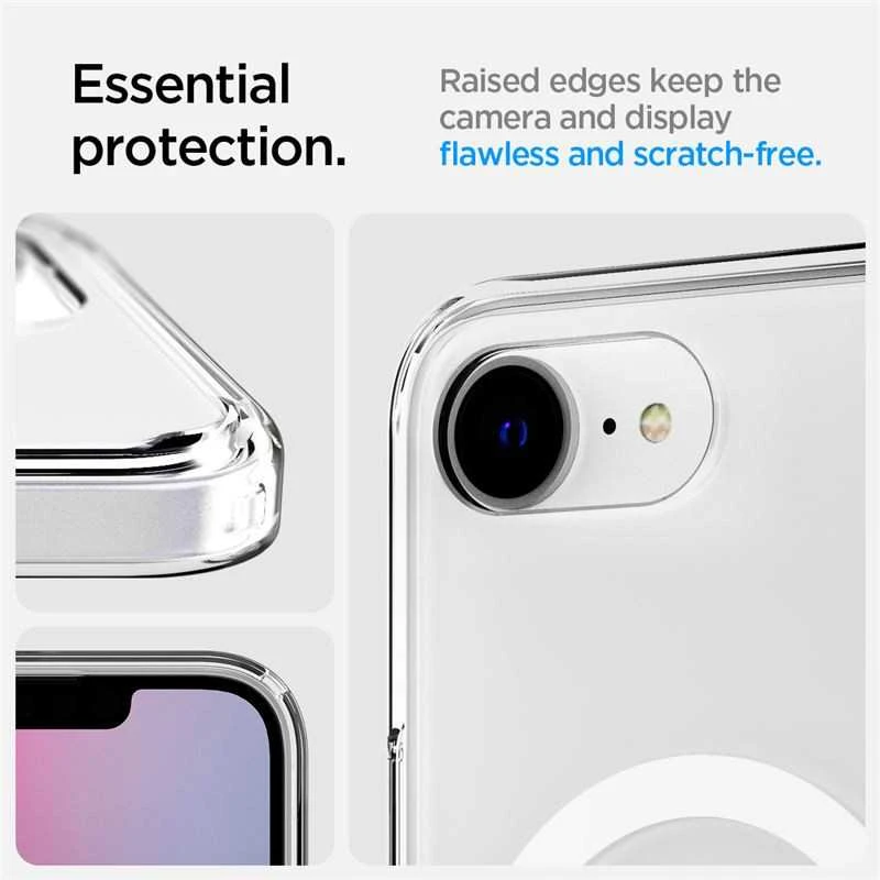 Dėklas Spigen Ultra Hybrid S MagSafe, skaidrus baltas - iPhone 16e