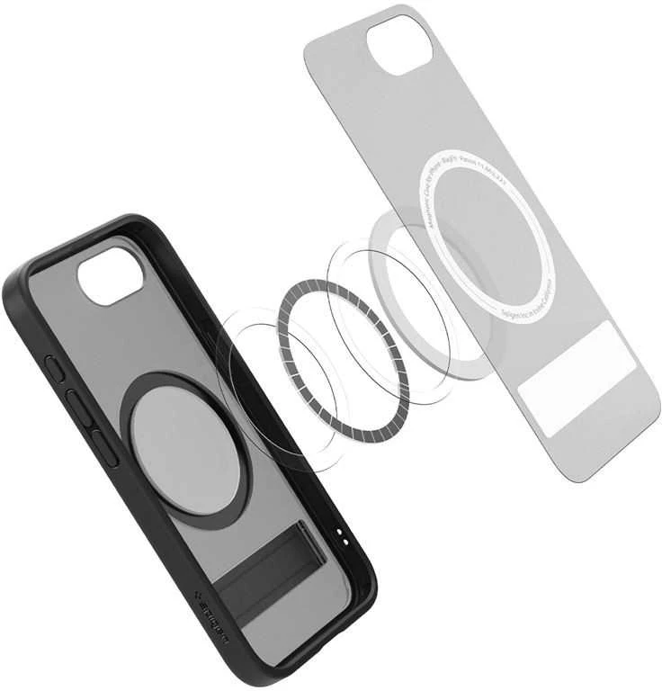 Dėklas Spigen Ultra Hybrid S MagSafe, matinis juodas – iPhone 16e
