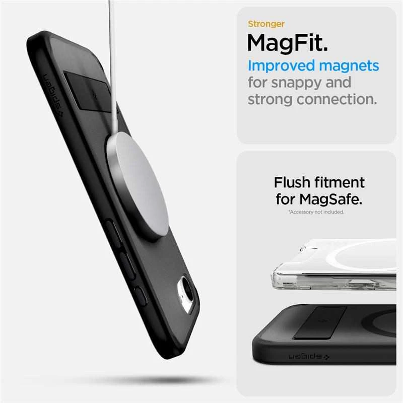 Dėklas Spigen Ultra Hybrid S MagSafe, matinis juodas – iPhone 16e