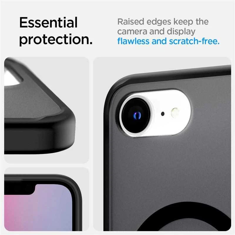 Dėklas Spigen Ultra Hybrid S MagSafe, matinis juodas – iPhone 16e