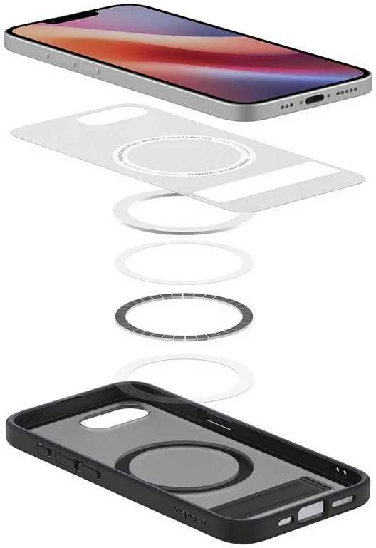 Dėklas Spigen Ultra Hybrid S MagSafe, matinis juodas – iPhone 16e
