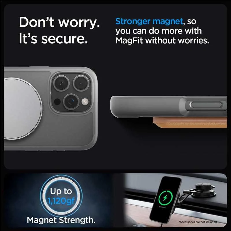 Dėklas Spigen Ultra Hybrid S MagSafe, frost pilka - iPhone 16 Pro