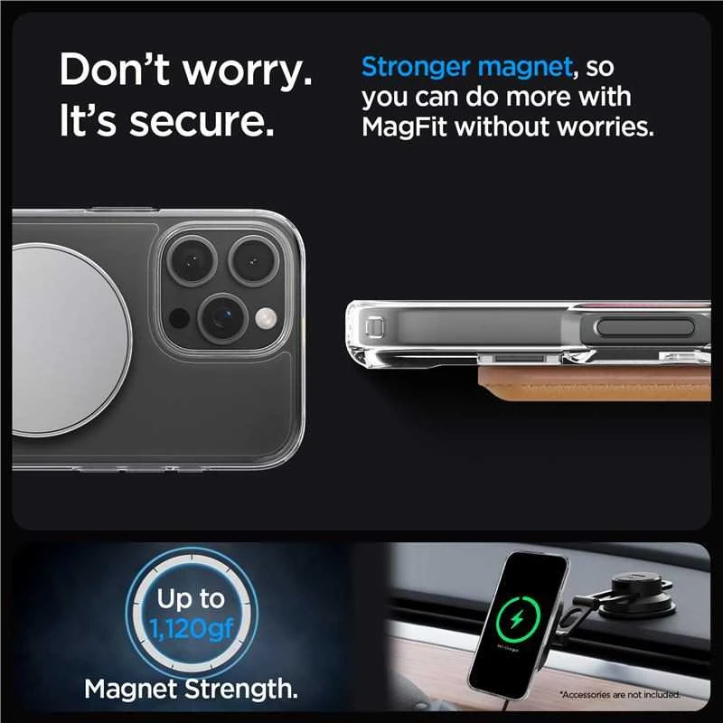 Dėklas Spigen „Ultra Hybrid S MagSafe“, grafito spalvos – „iPhone 16 Pro“