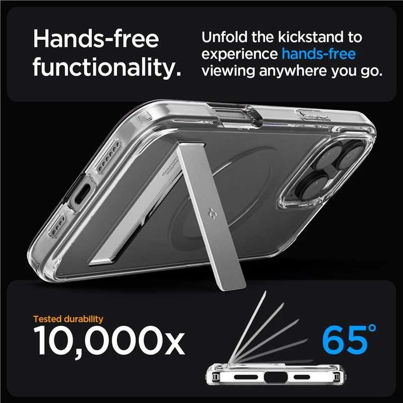 Dėklas Spigen „Ultra Hybrid S MagSafe“, grafito spalvos – „iPhone 16 Pro“