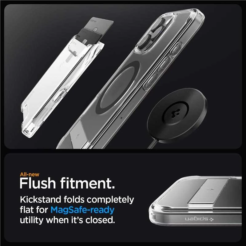 Dėklas Spigen „Ultra Hybrid S MagSafe“, grafito spalvos – „iPhone 16 Pro“