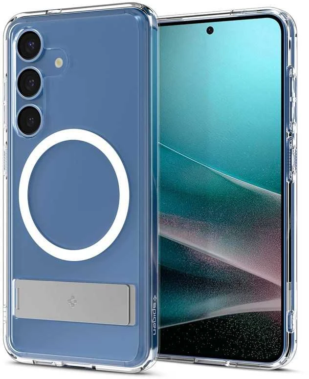 Dėklas Spigen Ultra Hybrid S MagSafe, skaidriai baltas - Samsung Galaxy S25