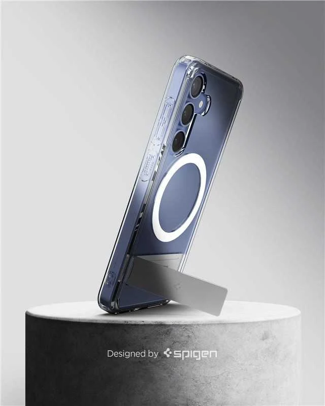 Dėklas Spigen Ultra Hybrid S MagSafe, skaidriai baltas - Samsung Galaxy S25