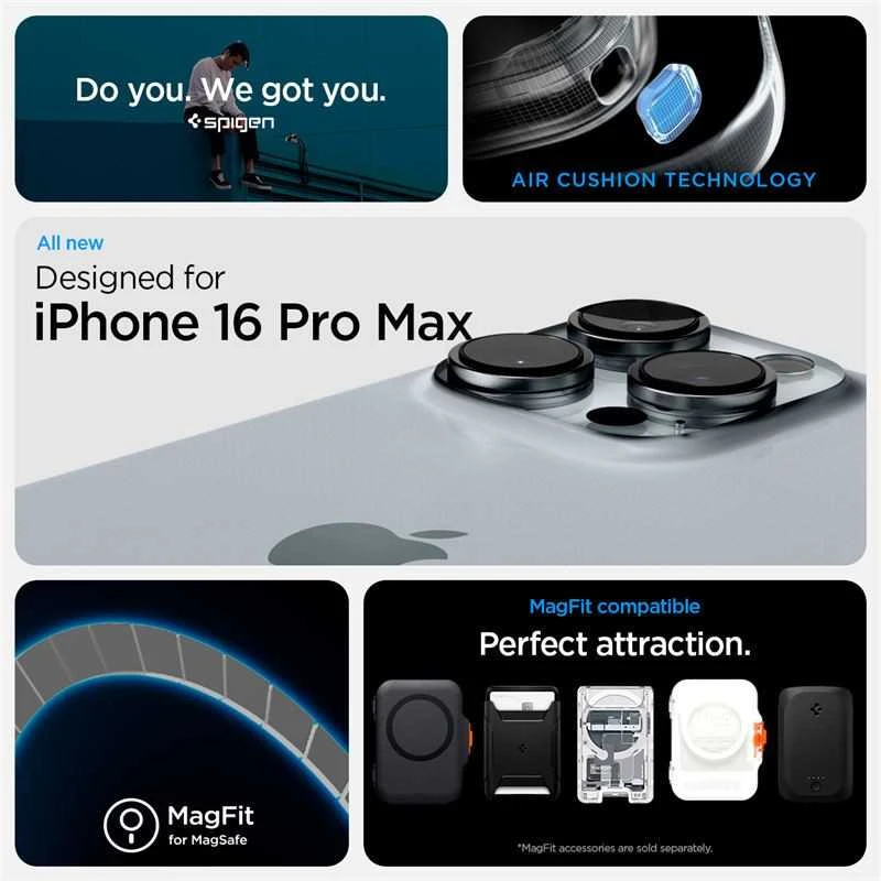 Spigen ULTRA HYBRID "T" MAG MAGSAFE Apple iPhone 16 Pro Max dėklas telefonui baltos spalvos