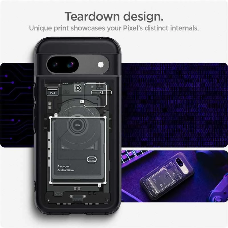 Dėklas Spigen Ultra Hybrid, zero one - Google Pixel 8a