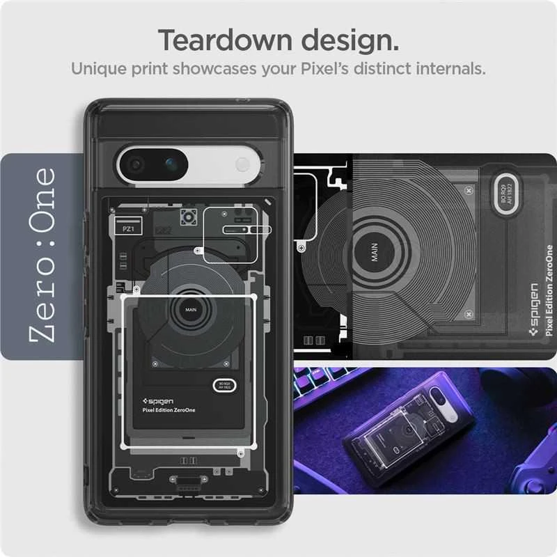 Dėklas Spigen Ultra Hybrid, zero one - Google Pixel 7a