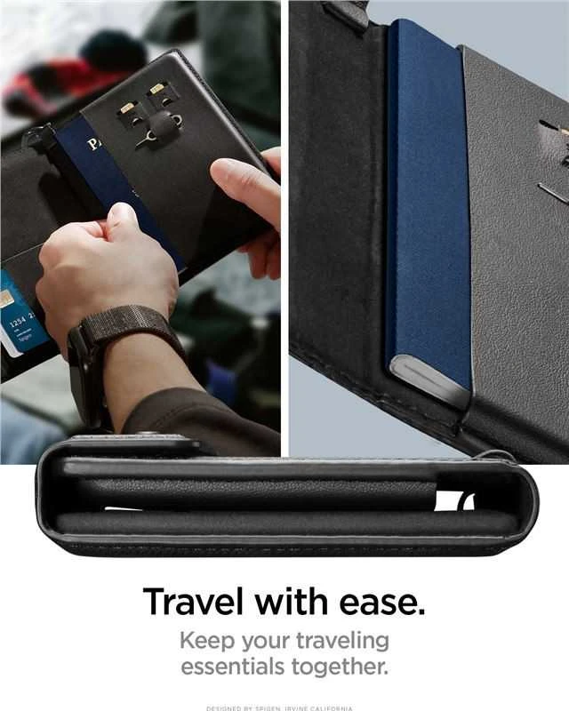 Dėklas Spigen Universal AirTag Passport Holder, juodas