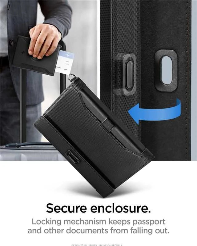 Dėklas Spigen Universal AirTag Passport Holder, juodas