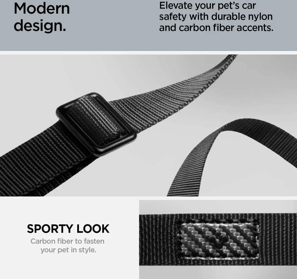 Spigen PS100 Universal Car Seat Belt Holder for pets juodos spalvos