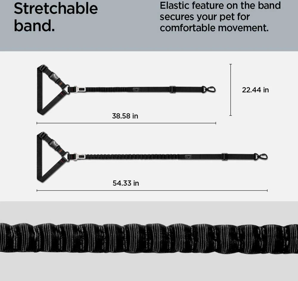 Spigen PS100 Universal Car Seat Belt Holder for pets juodos spalvos