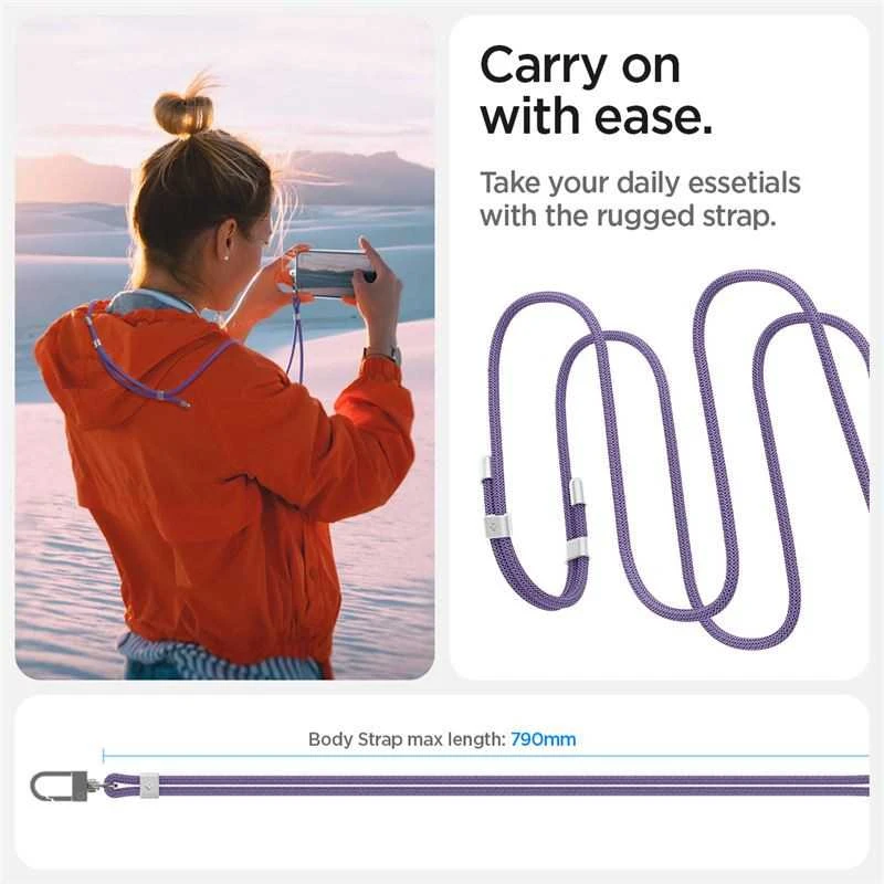 Dirželis Spigen Universal Cross Body Strap 2 1 Pack, deep violetinė