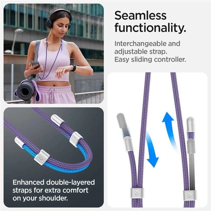 Dirželis Spigen Universal Cross Body Strap 2 1 Pack, deep violetinė