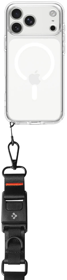 Spigen DA30M Universal Lanyard Strap Crossbody juodos spalvos