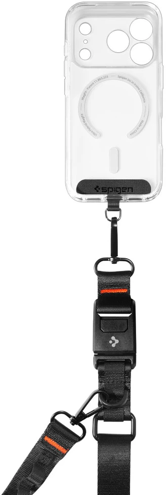 Spigen DA30M Universal Lanyard Strap Crossbody juodos spalvos