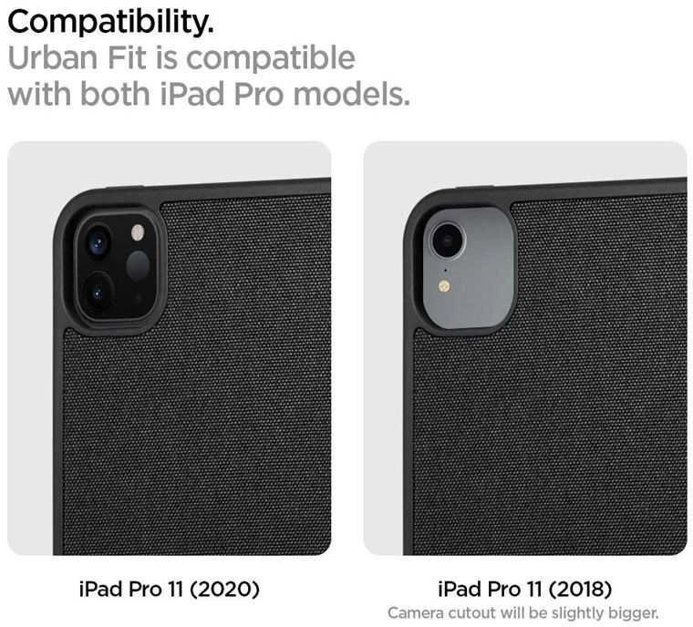 Spigen Urban Fit, juodos spalvos – Apple iPad Pro 11″ (2022/2021/2020/2018)