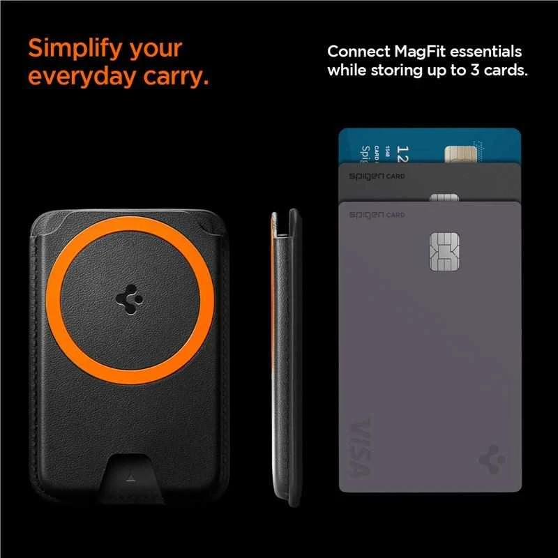 Dėklas Spigen Valentinus MagSafe Wallet 3 Card, juodas