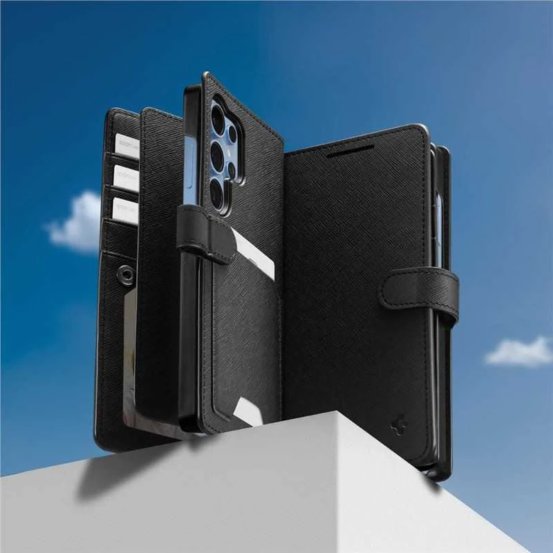 Spigen Wallet „S” Samsung Galaxy S25 Ultra dėklas telefonui juodos spalvos