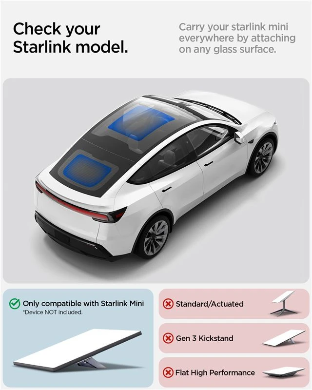 Spigen automobilio lango laikiklis STL100, juodas - Starlink Mini