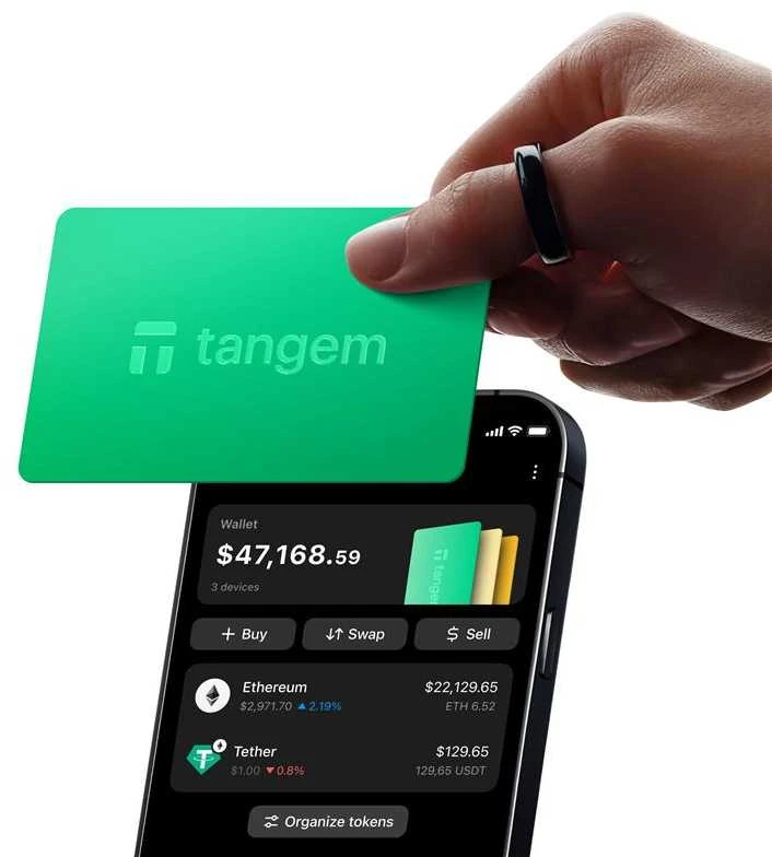 Kripto piniginė Tangem Wallet - 3-card set, Sun drop