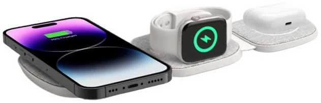 Belaidis magnetinis įkroviklis MagSafe 15W 3in1 iPhone + Apple Watch + AirPods Tech-Protect QI15W-A32 pilkos spalvos