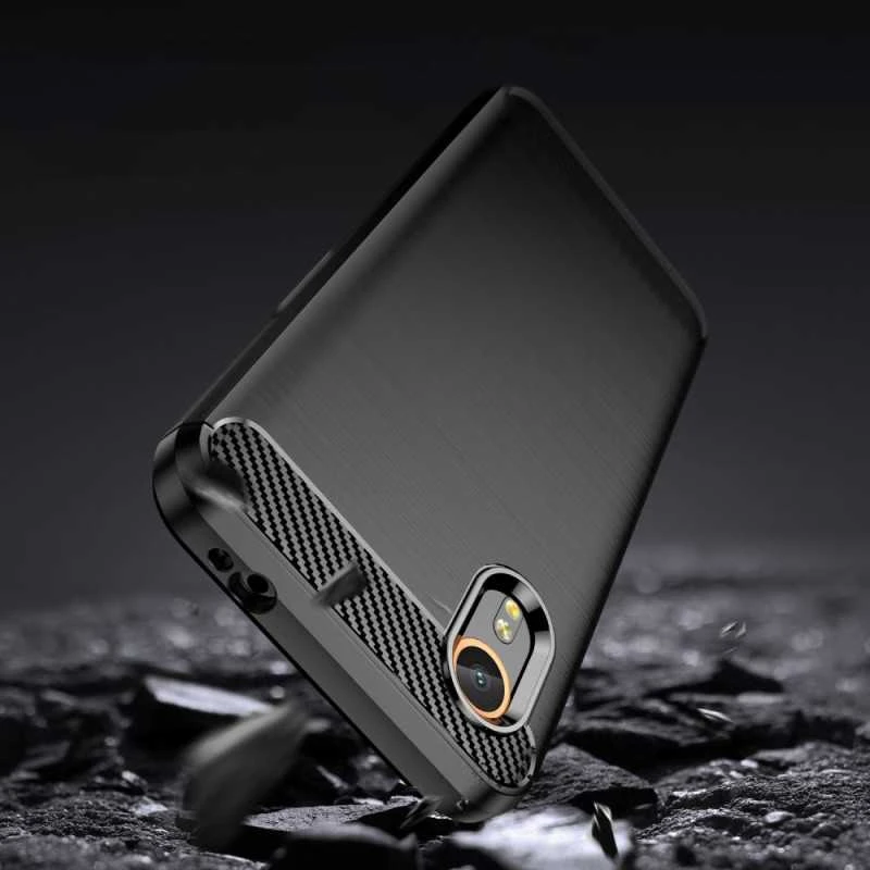 Samsung Galaxy XCover 7 Tech-Protect TPU Carbon dėklas telefonui juodos spalvos