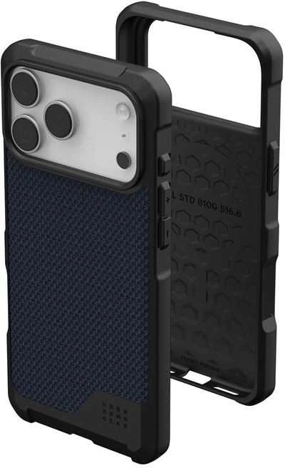 UAG Urban Armor Gear dėklas METROPOLIS LT, suderinamas su „MagSafe“, skirtas IPHONE 17 Pro Max, iš kevlaro ir malardo medžiagos.