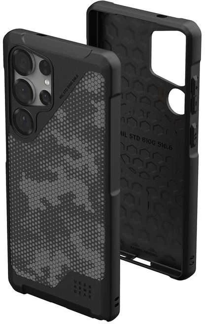 Dėklas Urban Armor Gear UAG Metropolis LT su magnetu, Micro Hex kamufliažinis grafitas - Samsung Galaxy S25 Ultra