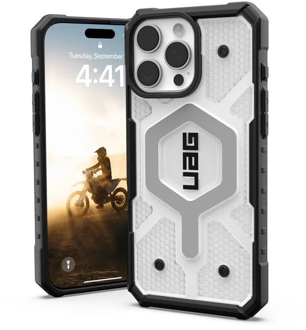 Urban Armor Gear UAG Pathfinder Clear Magsafe Apple iPhone 16 Pro Max - dėklas teleofnui baltos spalvos