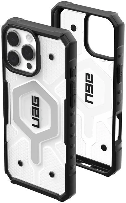 Urban Armor Gear UAG Pathfinder Clear Magsafe Apple iPhone 16 Pro Max - dėklas teleofnui baltos spalvos